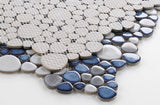 Mosaic Porcelain Tile Mancala Pebble Series - Sky Blue