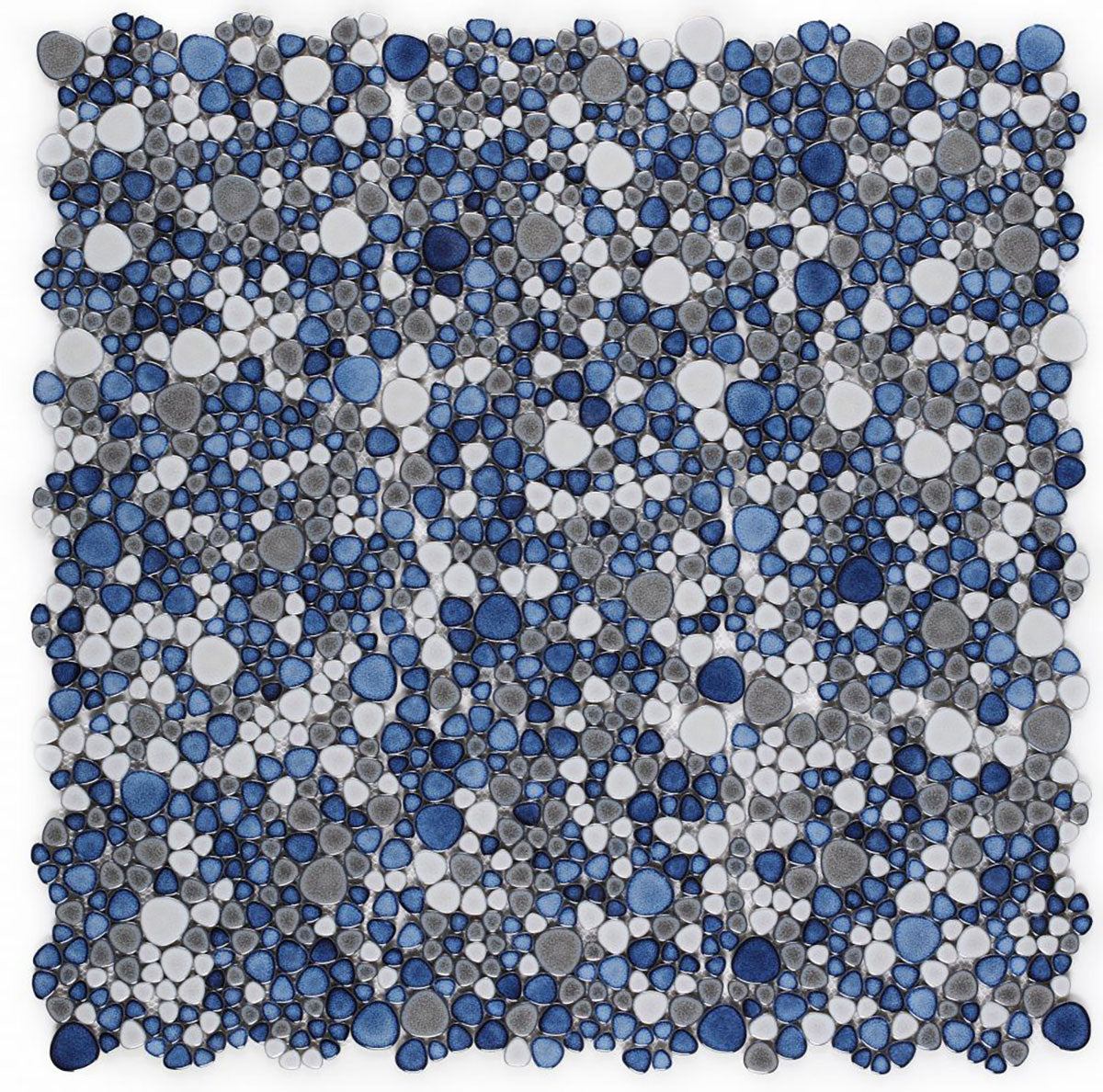 Mosaic Porcelain Tile Mancala Pebble Series - Sky Blue