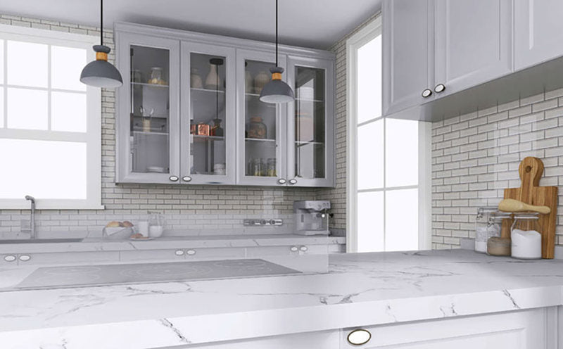 Crackle Glass Porcelain and Glass Interlock - White Velvet