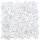 Marble Pebbles Mosaics Heart Shape - White