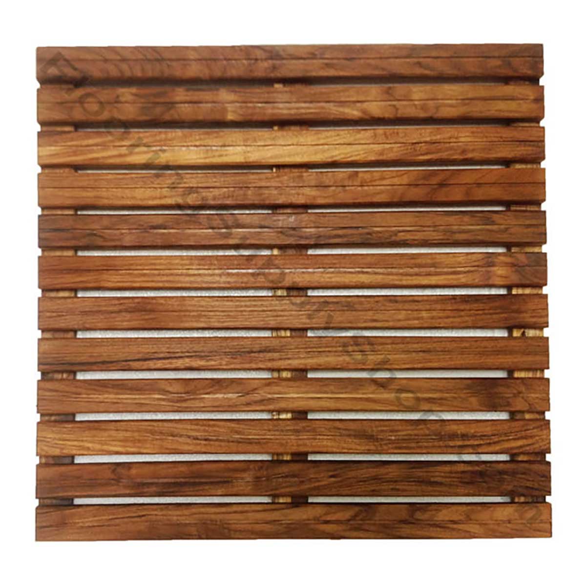 African teak wood floor mat 16 x 16 with teak oil finish