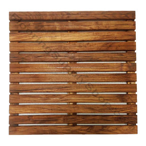 African teak wood floor mat 16 x 16 with teak oil finish