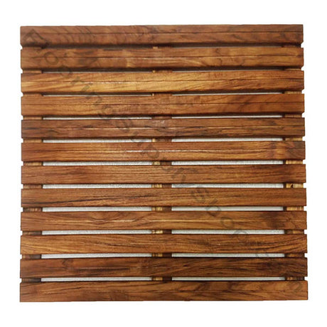 African teak wood floor mat 16 x 16 with teak oil finish
