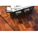 African teak wood mat used beside a swimming pool on outdoor decking