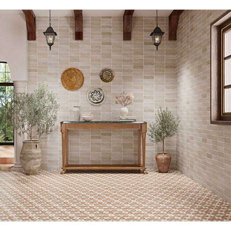 Interior of modern Mexican house with Cafe 2.5x8 Matte Ceramic Wall Tile
