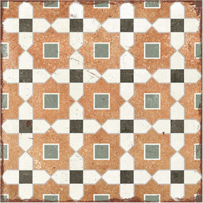 Alhambra Series Tessina 8x8 Deco Porcelain Tile - Spanish Style Matte Floor & Wall Tile