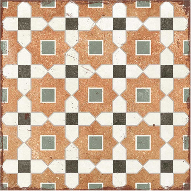 Alhambra Series Tessina 8x8 Deco Porcelain Tile - Spanish Style Matte Floor & Wall Tile