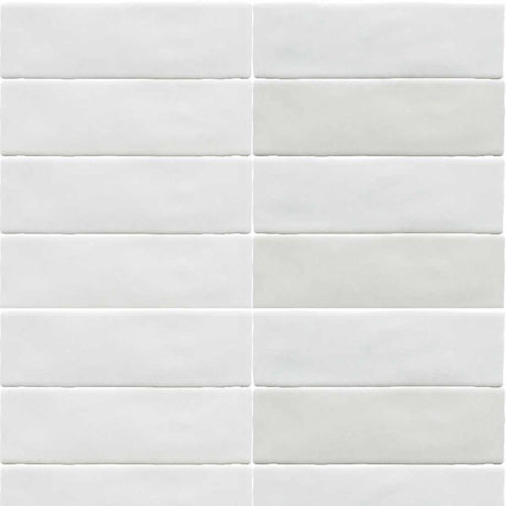 Alhambra Series Crema 2.5x8 Matte Ceramic Wall Tile - Zellige Style White Body Tile