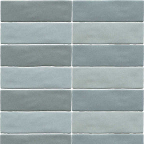Alhambra Series Lago 2.5x8 Matte Ceramic Wall Tile - Zellige Style White Body Tile