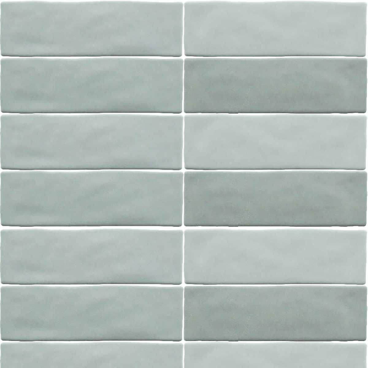 Alhambra Series Crema 2.5x8 Menta Ceramic Wall Tile - Zellige Style White Body Tile