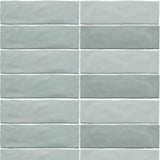 Alhambra Series Crema 2.5x8 Menta Ceramic Wall Tile - Zellige Style White Body Tile