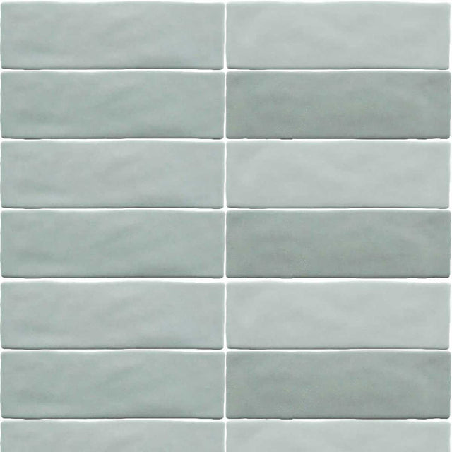 Alhambra Series Crema 2.5x8 Menta Ceramic Wall Tile - Zellige Style White Body Tile