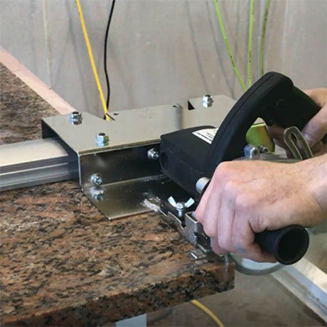 Alpha ESC-125 electric stone cutter with HEPA vacuum dust extraction and water-feed system