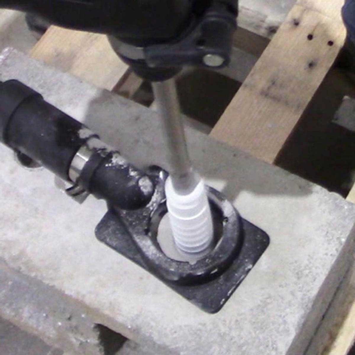 Alpha Professional Tools wet drilling application with a laser segmented diamond core bit