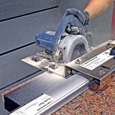 Professional Alpha AWS-110 wet tile saw cutting engineered stone countertop material