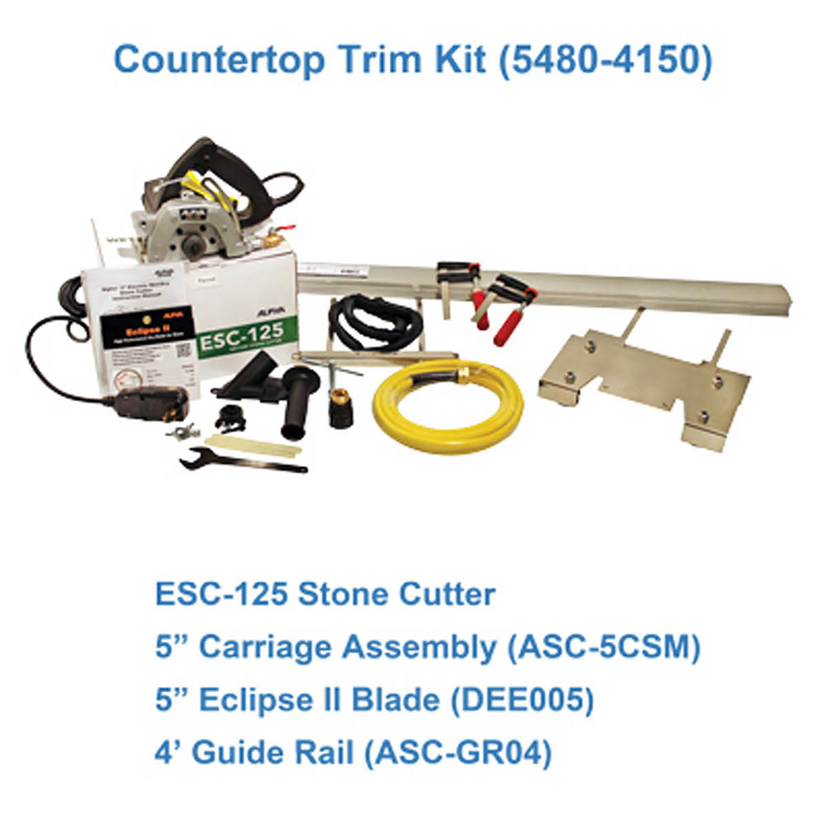 Professional countertop trim kit for granite, quartz, marble, and stone fabrication