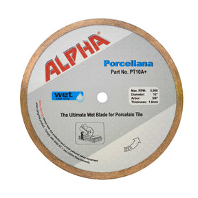 Alpha Tools Porcellana 10" Diamond Blade for Porcelain Tile - Wet or Dry Cutting
