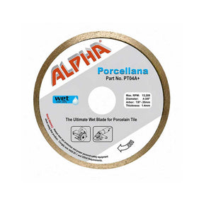 Alpha Tools Porcellana 4" Diamond Blade for Porcelain Tile - Wet or Dry Cutting