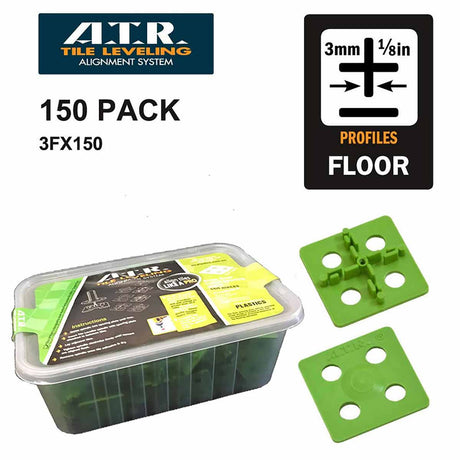 ATR Tile Leveling Alignment System Cross Floor Spacers 3mm Pack of 150