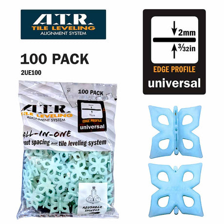 ATR Leveling System Straight Edge Spacers 2mm Pack of 100