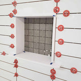 ATR Tile Leveling System use in a Shower wall showing the spindle attached in a Cross Pattern