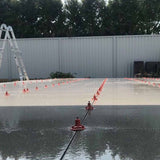 ATR Tile Leveling System use around a Swimming Pool installed on a Ceramic Tile showing the spindle attached in a Cross Pattern