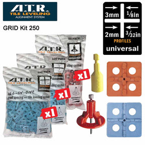 ATR GRID Kit 250 tile leveling system for floor and wall tile