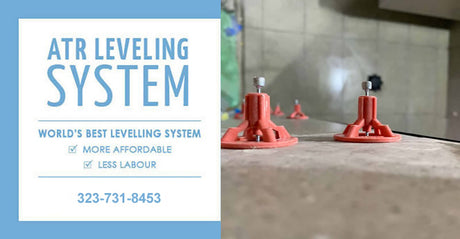 ATR Tile Leveling System Business card with picture of ATR installed