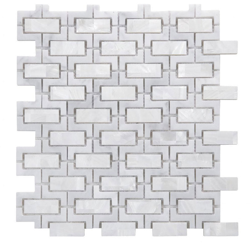 Tahitian Pearl - Mosaic Tile with White Pearl
