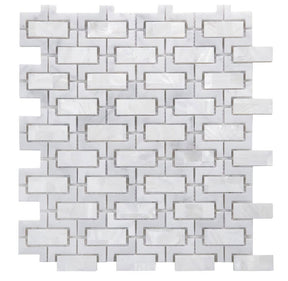 Tahitian Pearl - Mosaic Tile with White Pearl