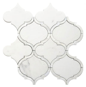 Tahitian Pearl - Marble in Arabesque Shape Snow White