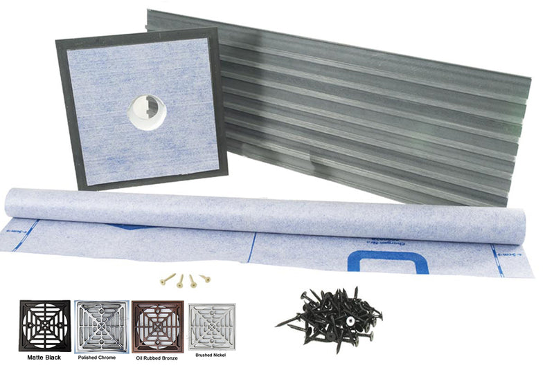 ClearPath Curbless Shower System 4 x 8 ABS Drain