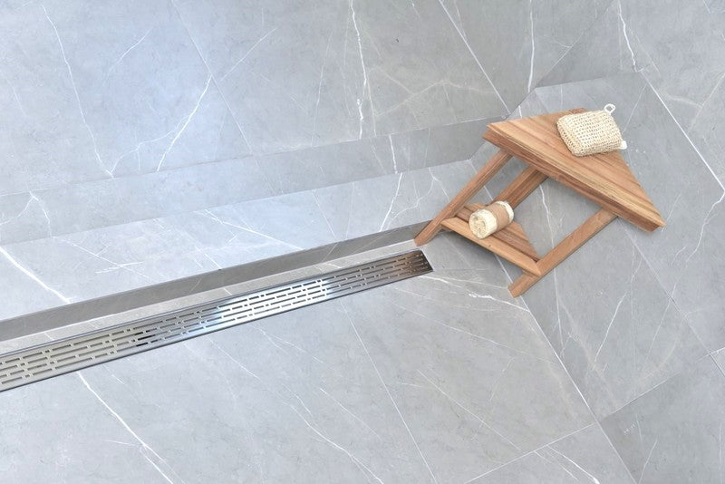 SereneDrains Linear Shower Drain Broken Lane Brushed 59