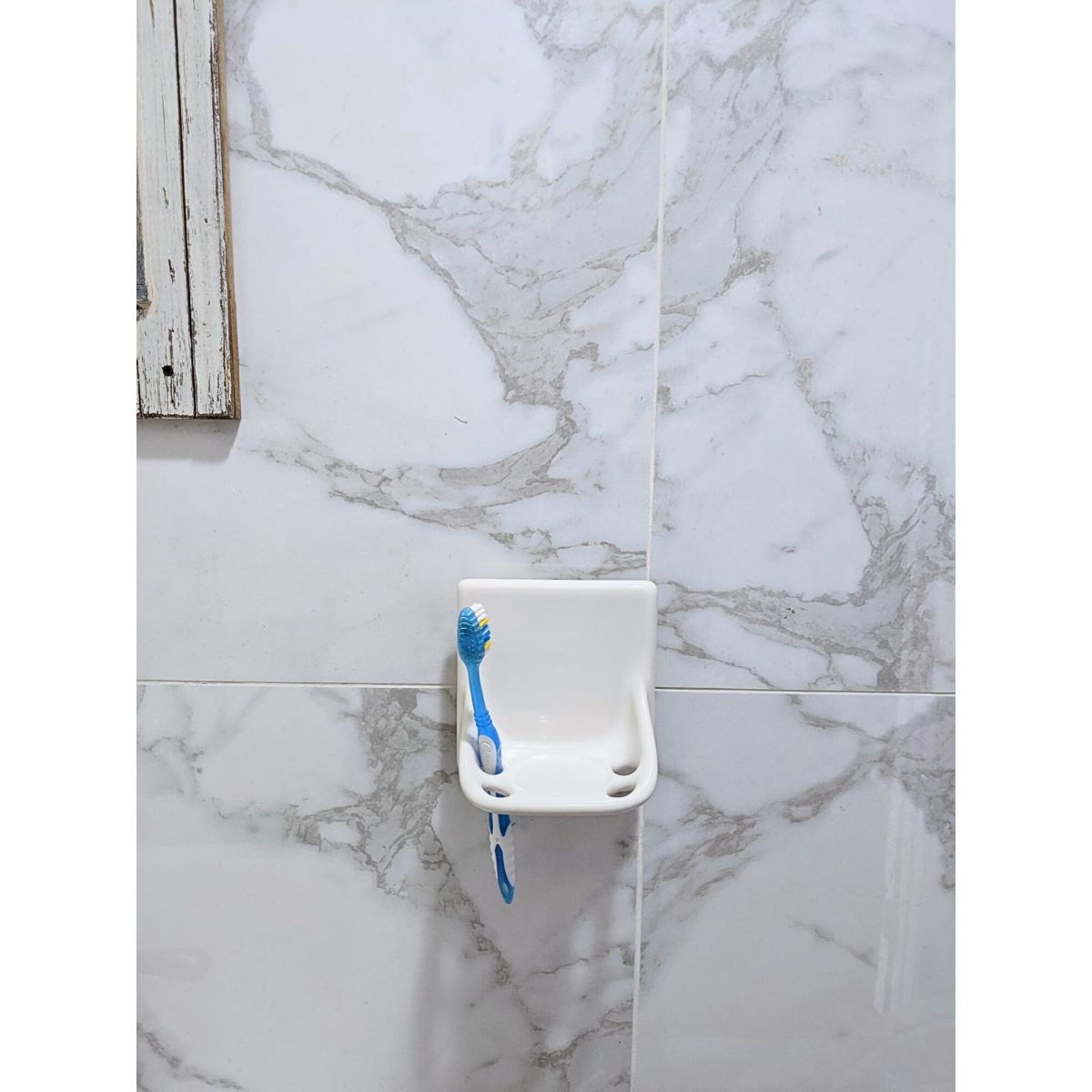 Tooth Brush Holder with Tumbler Holder - White
