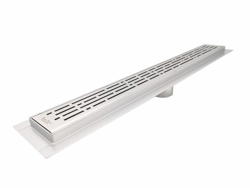 SereneDrains Linear Shower Drain Broken Lane Brushed 90