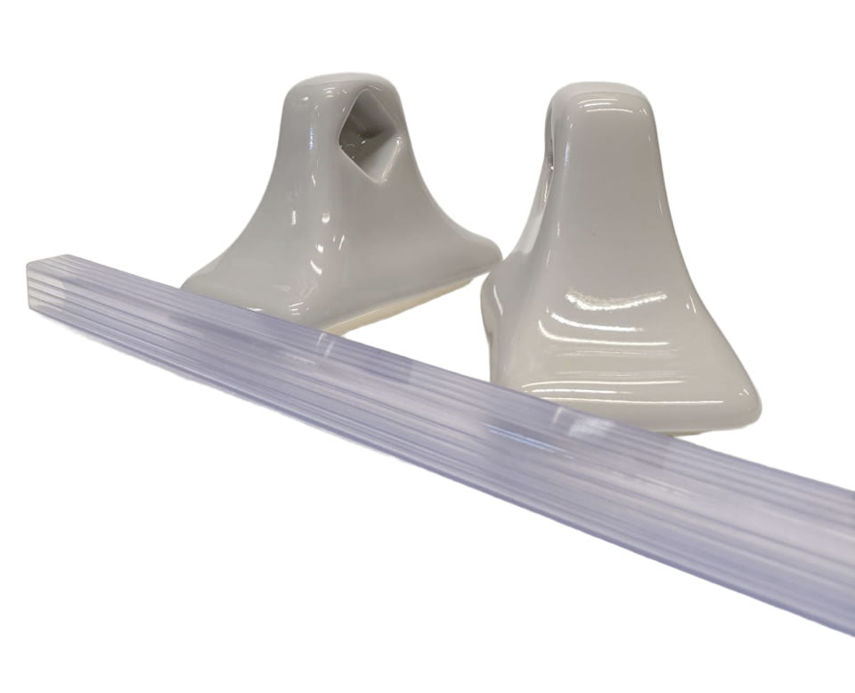Porcelain Glaze Towel Bar Sterling Silver Glossy