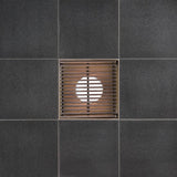 SereneDrains Square Shower Drain Linear Wedge 4 Bronze