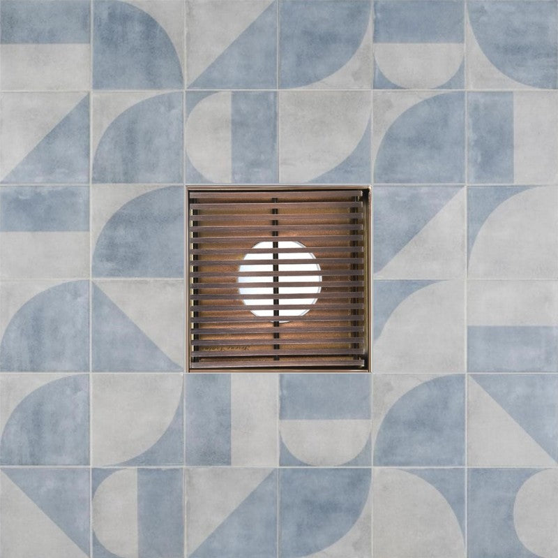 SereneDrains Square Shower Drain Linear Wedge 4 Bronze