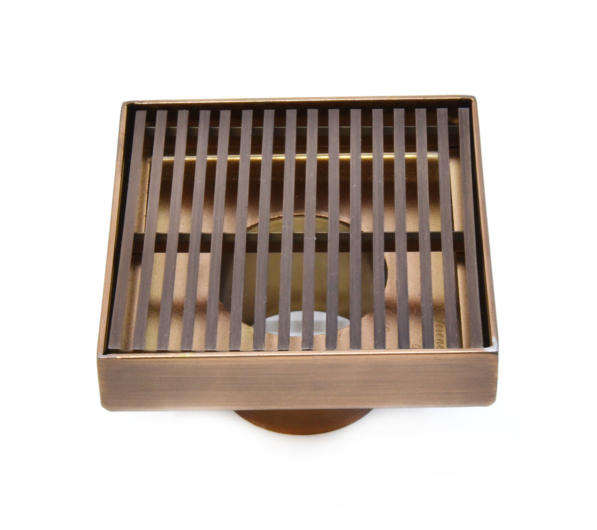 SereneDrains Square Shower Drain Linear Wedge 4 Bronze
