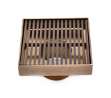 SereneDrains Square Shower Drain Linear Wedge 4 Bronze
