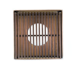 SereneDrains Square Shower Drain Linear Wedge 4 Bronze