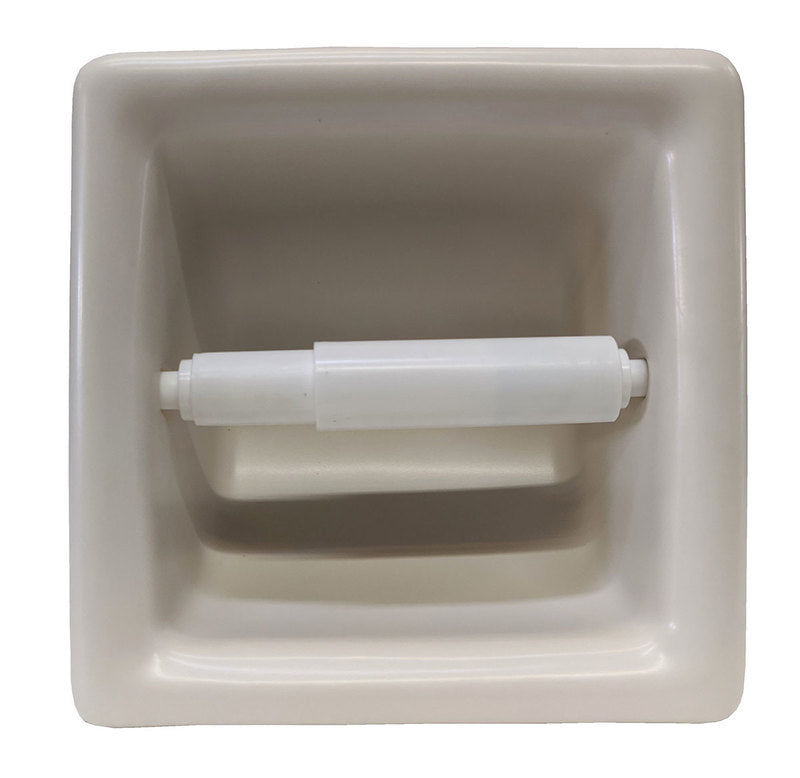 Porcelain Recessed Tissue Holder Biscuit Matte