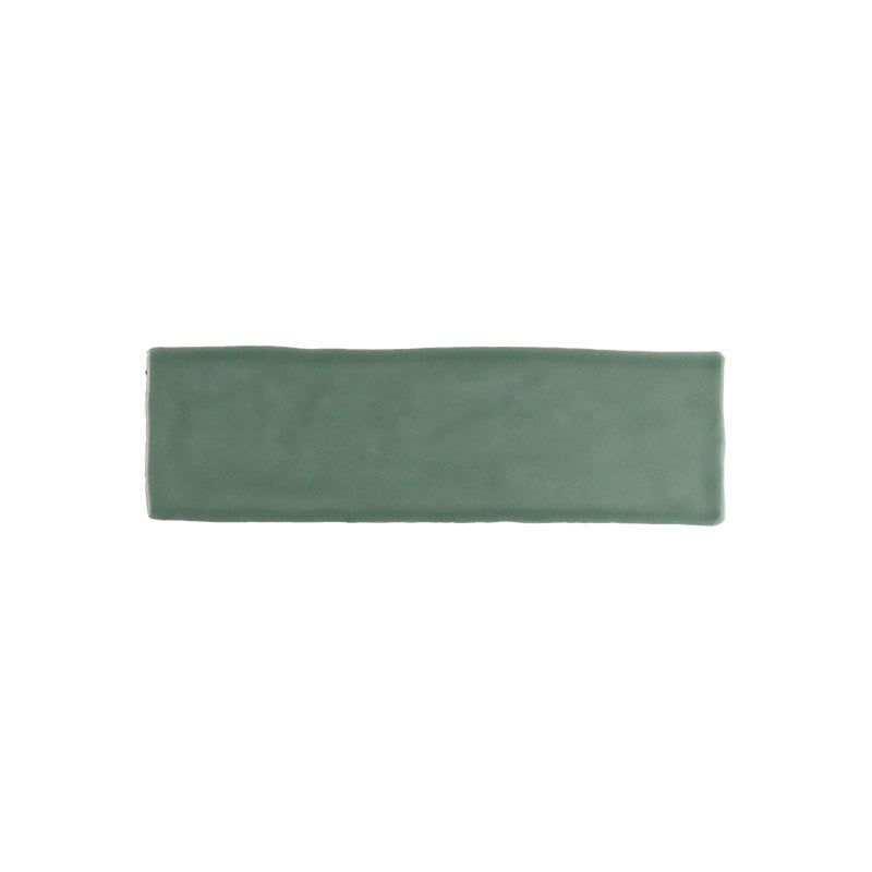 Kaleidoscope Handmade Ceramic Tile 2x8 - Green