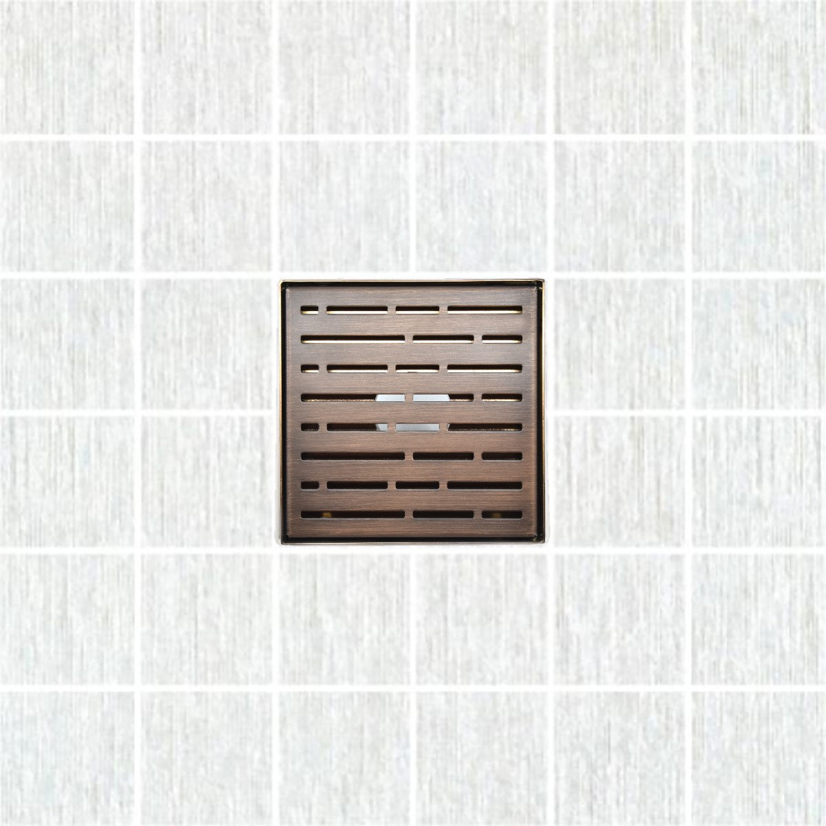 SereneDrains Square Shower Drain Broken Lane Oil-Rubbed Bronze 6