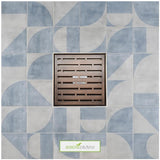 SereneDrains Square Shower Drain Broken Lane Oil-Rubbed Bronze 6