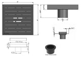 SereneDrains Square Shower Drain Broken Lane Oil-Rubbed Bronze 6