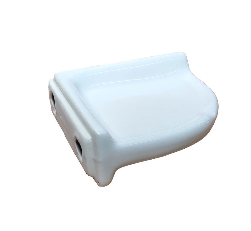 Porcelain Round Corner Shelf Small - White Glossy