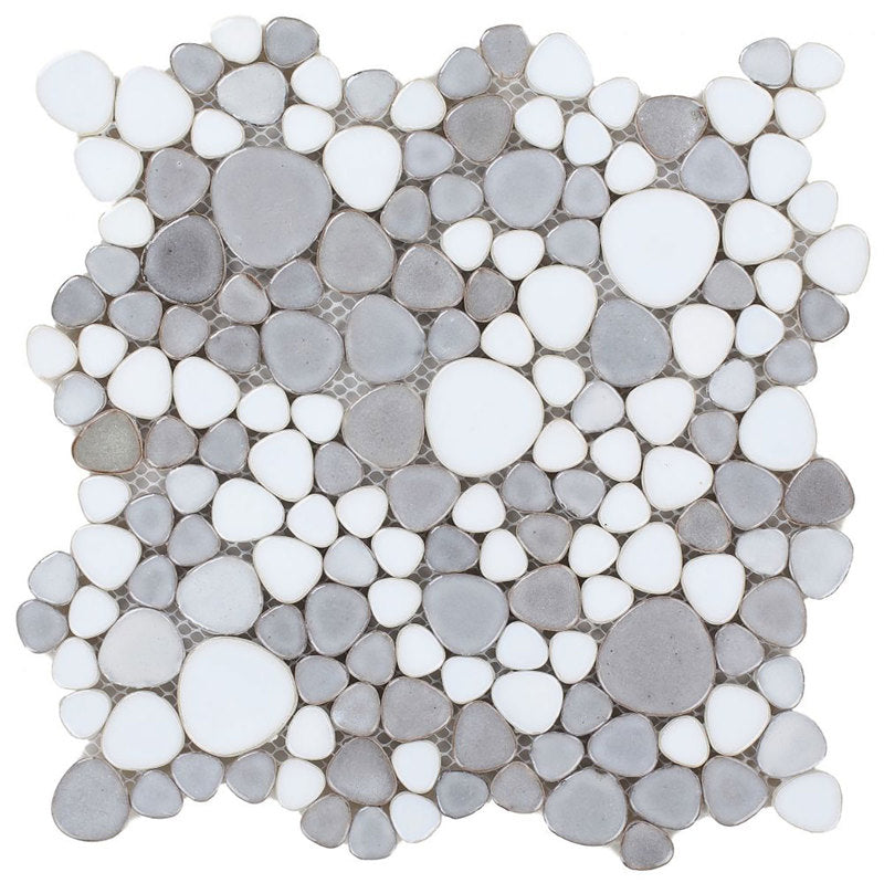 Mosaic Porcelain Tile Mancala Pebble Series - Evening Twilight