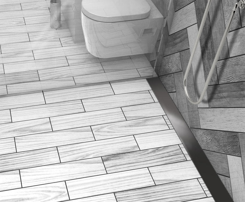 Quartz Linear Shower Drain Solid - Black Nickel