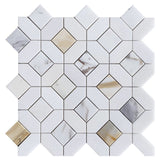 Mosaics Calacatta Marble Hexagon Pattern - Gold